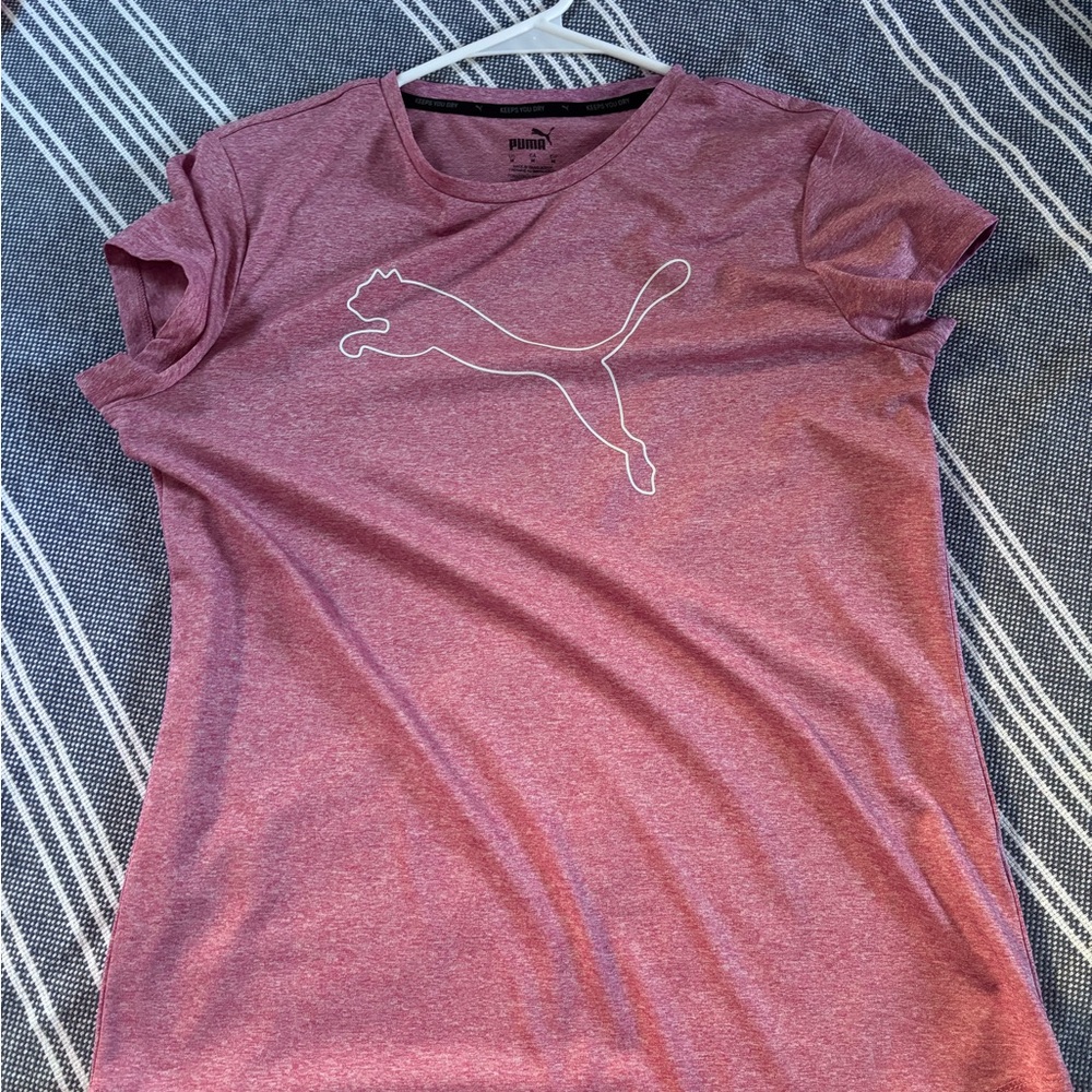 Puma Pink Fitted Polo T-Shirt Short Sleeve